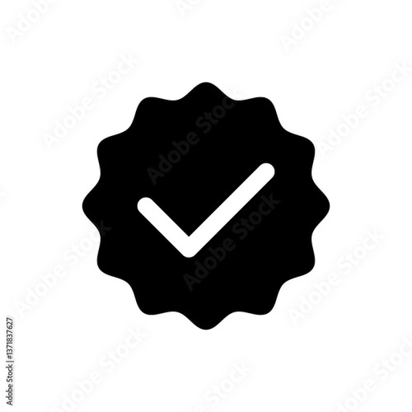 Fototapeta Verified icon, symbol of authenticity and trust