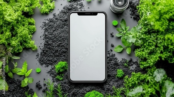 Obraz Smartphone Surrounded by Greenery