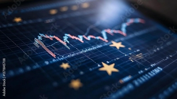 Obraz Stock Market Graph Displayed