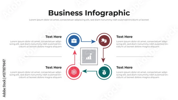 Fototapeta Business infographic presentation layout fully editable.