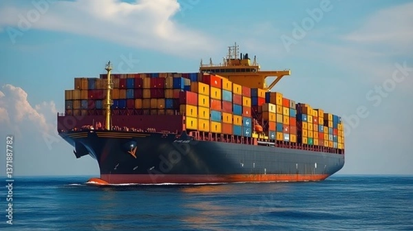 Fototapeta Technology-enabled_global_logistics_using_cargo