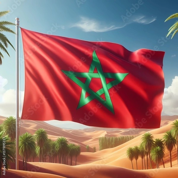 Fototapeta Morocco flag