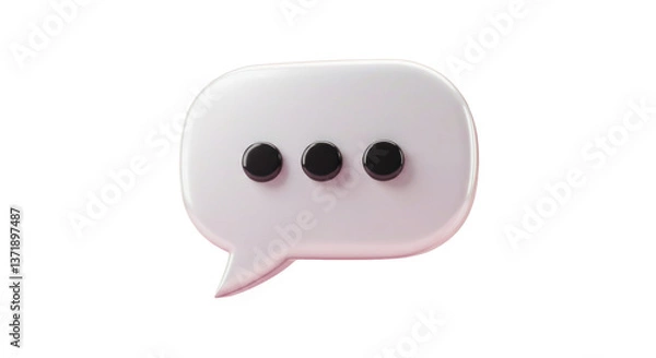 Obraz Isolated Speech Bubble with Three Dots Cartoon Style