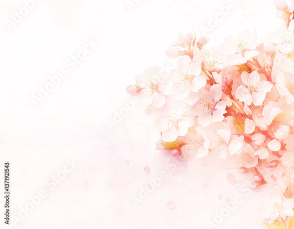 Fototapeta 桜のフレーム　水彩風
