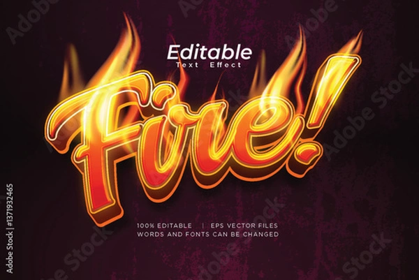 Fototapeta editable chicken text effect with fire decoration	