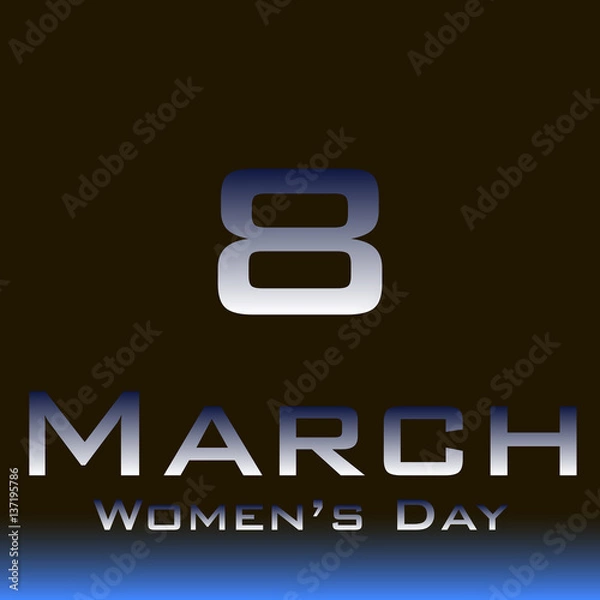 Fototapeta Background space with metal labels and March 8 Women's Day