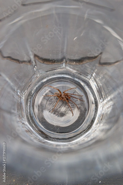 Obraz Large house spider captured in a glass