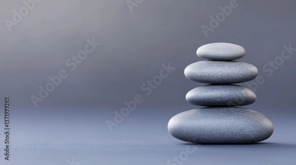 Fototapeta Gray stones stacked on top of each other