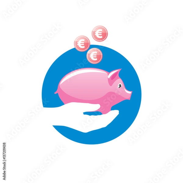 Obraz vector logo piggy bank