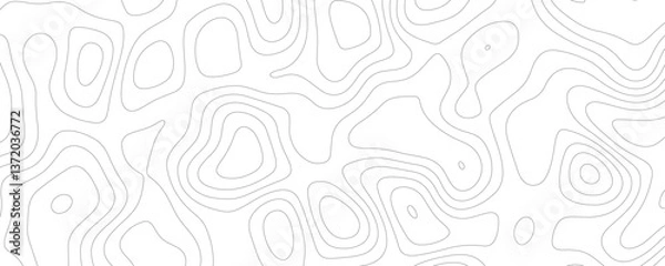 Fototapeta White Topology and Topography Vector Layered Paper Cutout Abstract Background. Smooth Wavy curve lines banner design vector map seamless pattern. Thin curved wavy lines topology on a white background.