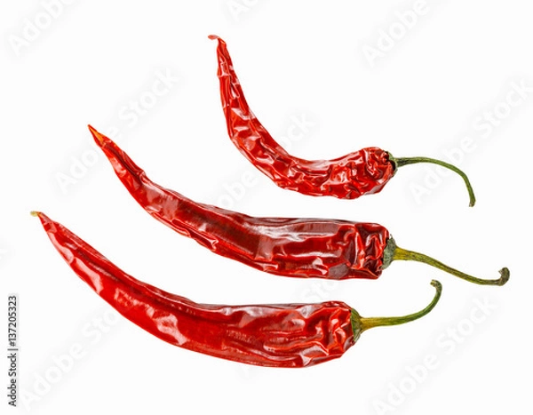 Obraz three red chilli peppers