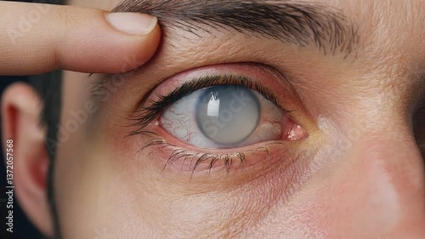 Obraz Man with cataract in his eye