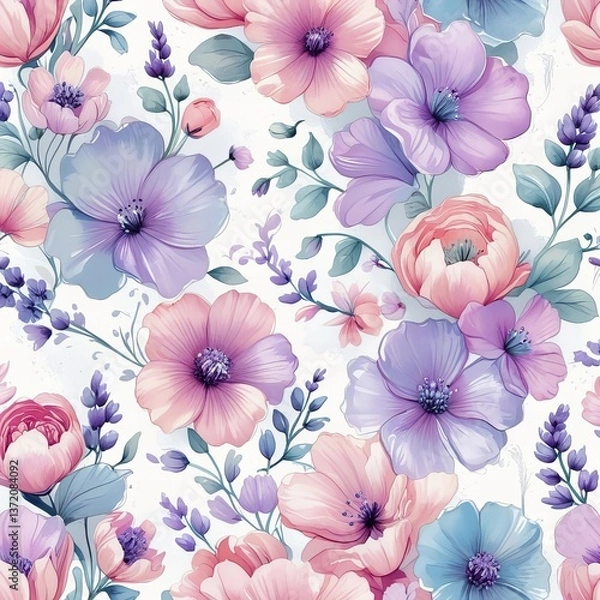 Obraz A vibrant and intricate floral seamless pattern design
