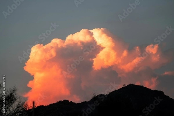 Obraz beautiful and colorful cloud sky in an evening after a storm