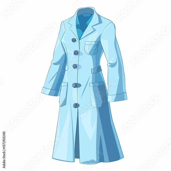 Fototapeta Laboratory coat isolated on white background 