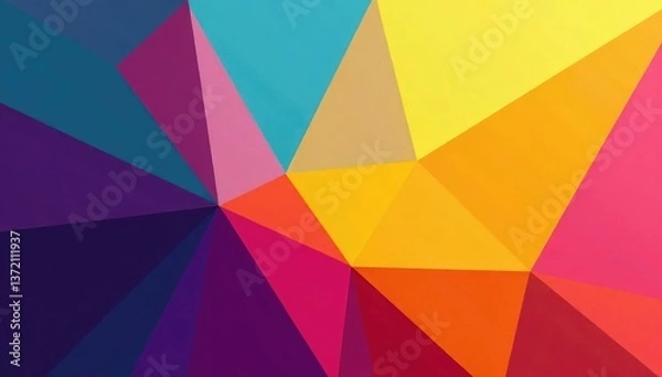 Fototapeta Abstract geometric shapes, vibrant colors, modern style, style, design, wall decor