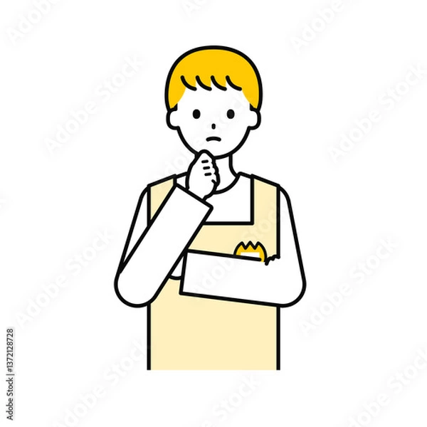 Fototapeta 上半身のポーズ_シンプルな保育士の男性10