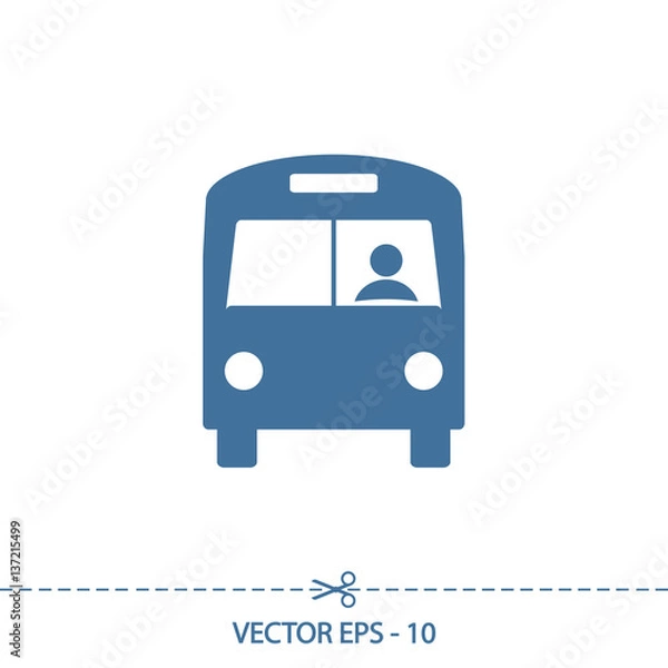 Fototapeta Bus icon, vector illustration. Flat design style