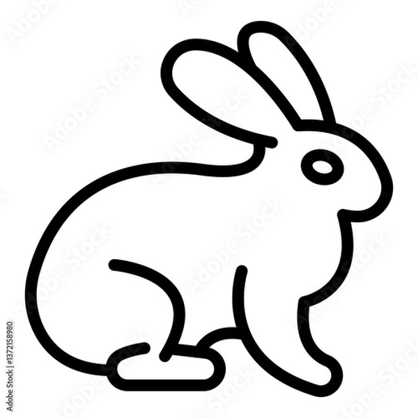 Obraz Rabbit Vector Line Icon Design