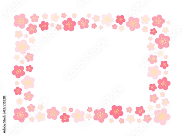 Fototapeta 桃の花フレーム