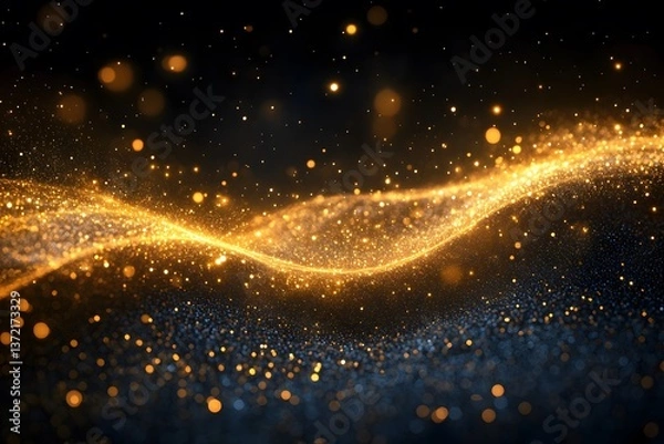 Fototapeta Golden Light Wave Abstract Background for Festive and Elegant Designs