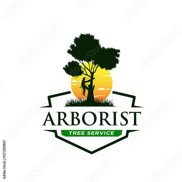 Fototapeta arborist tree logo service