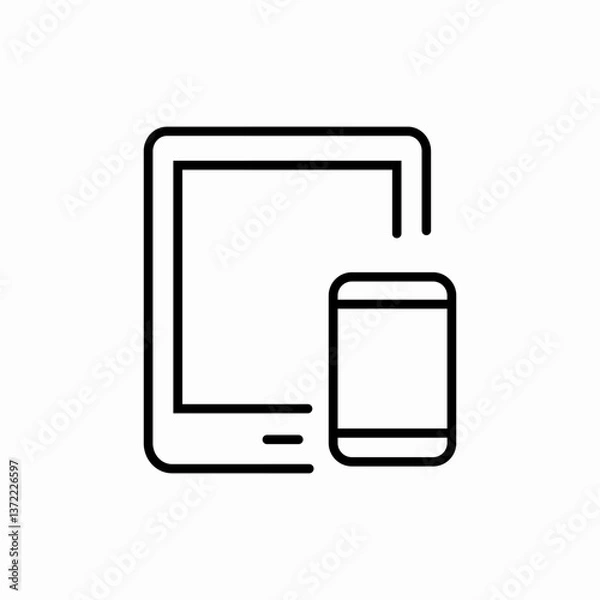 Fototapeta Device sync icon vector sign