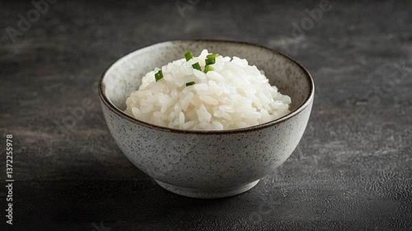 Obraz A Single Grain of White Rice in Focus