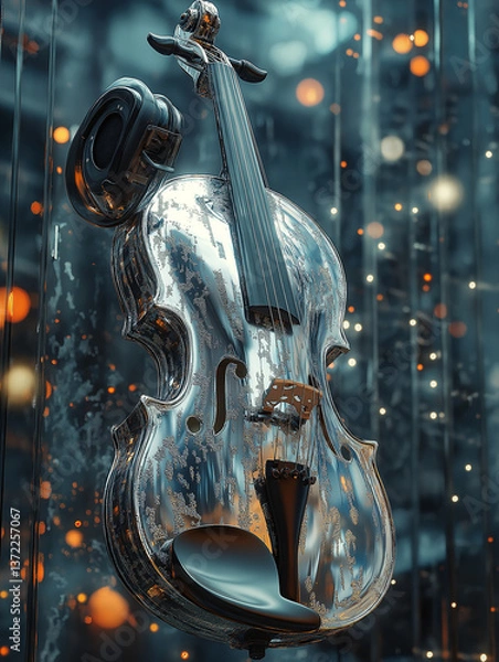 Fototapeta A Cello Suspended by a String
