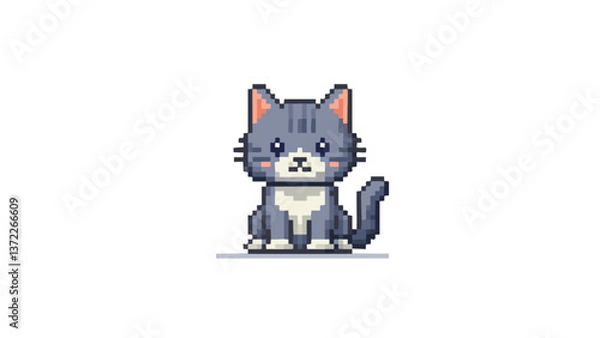 Obraz A simple pixelated cat
