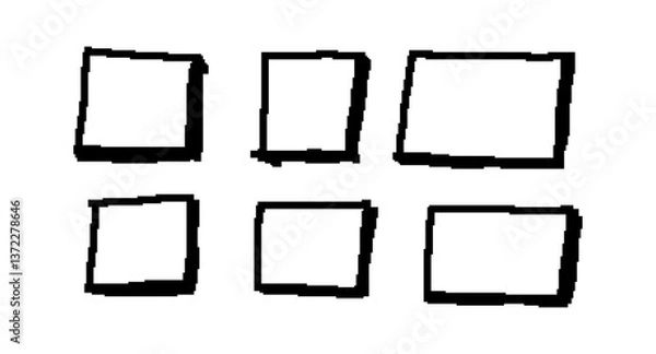 Obraz Pixel Rectangle Frames with Shadow! Pixel Art square borders, highlight elements (Full Vector)