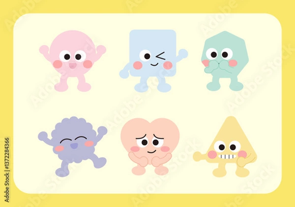 Obraz 도형 캐릭터 모음_01