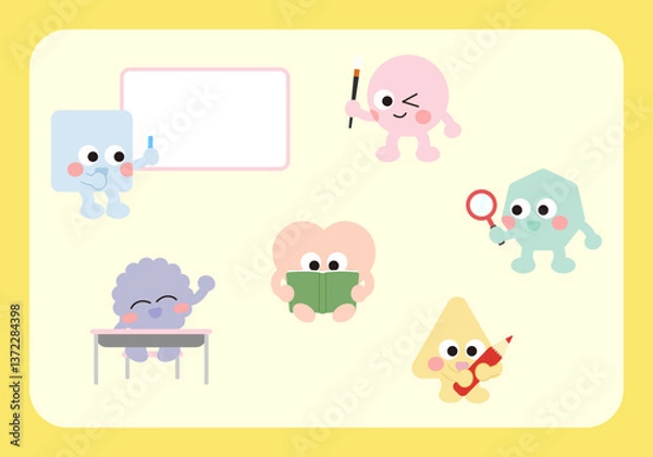 Fototapeta 도형 캐릭터 모음_02