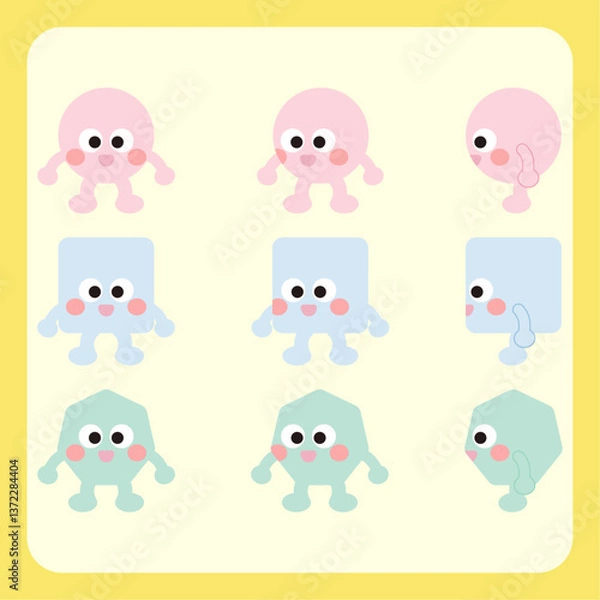 Obraz 도형 캐릭터 턴어라운드 모음_01