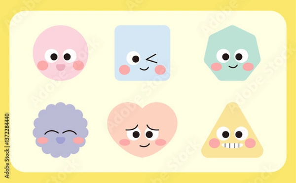 Obraz 도형 캐릭터 얼굴 모음