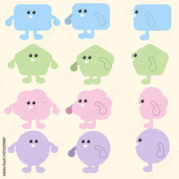 Fototapeta 도형캐릭터