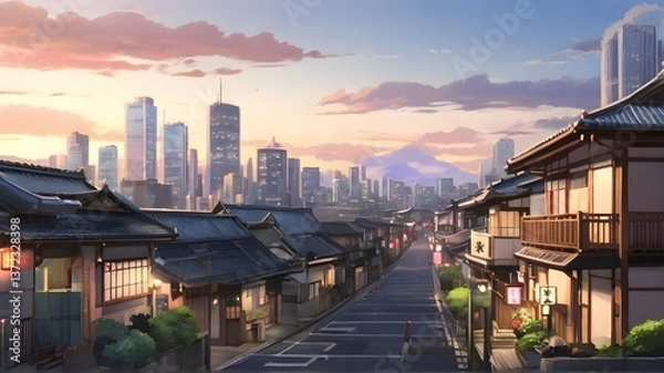 Obraz view of the city of china