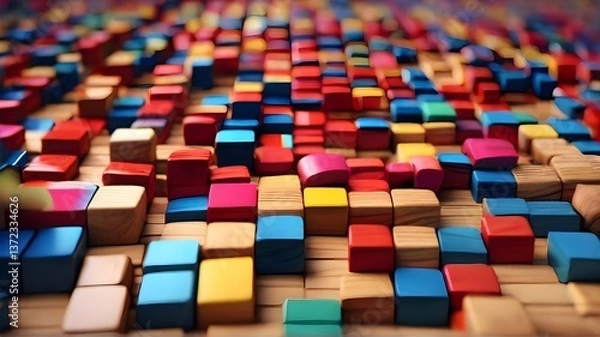 Obraz abstract background with colorful squares