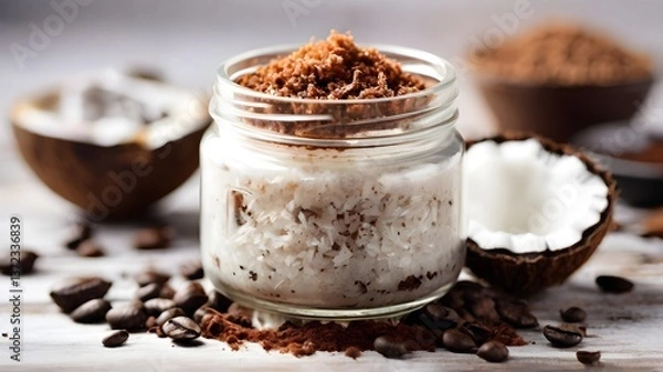 Obraz cocoa powder and cinnamon sticks