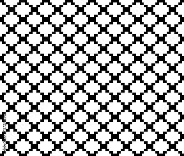Fototapeta black and white seamless pattern flower textile wallpaper hundastooth .