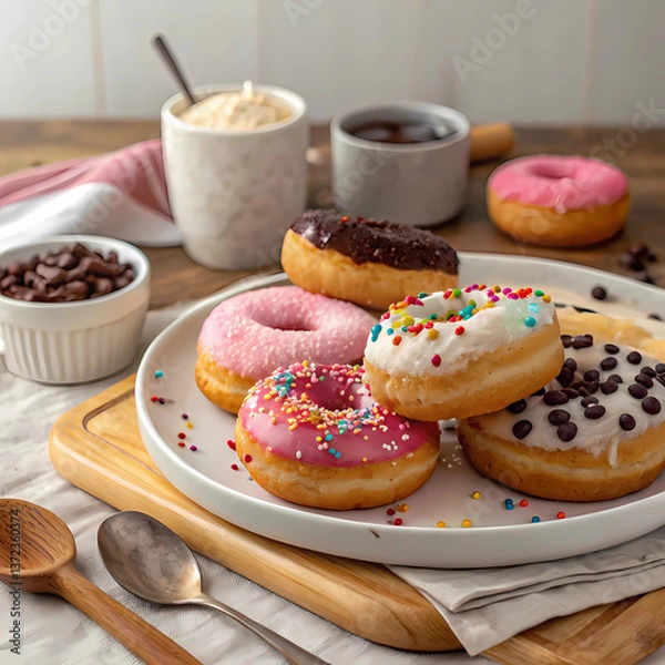 Fototapeta donuts with icing sugar