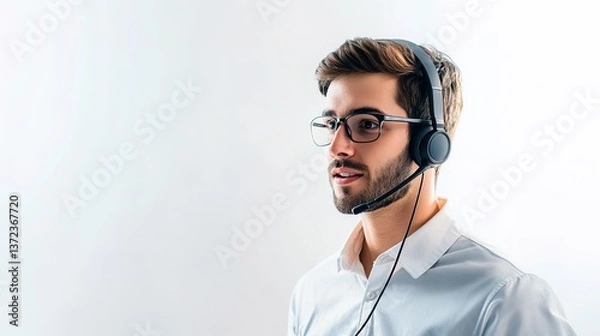 Fototapeta It support specialist assisting users office environment professional image focused viewpoint technical expertise