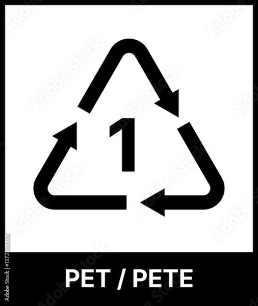 Obraz PET Plastic Recycling Symbol