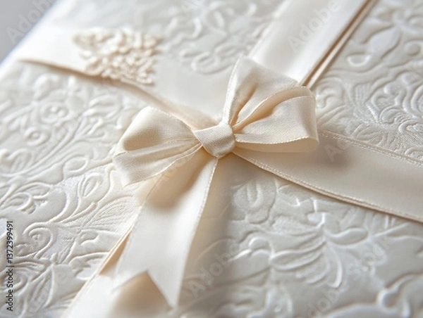 Obraz A high-end event invitation design featuring embossed details and satin textures,