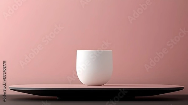 Obraz A white vase is placed on a modern minimalist design pedestal