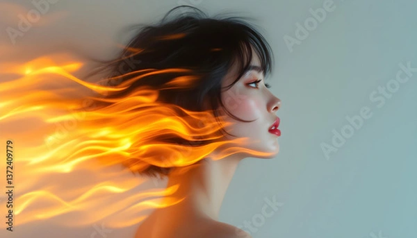 Obraz ファンタジーストーリー（情熱を燃やし続ける女性の瞬間）