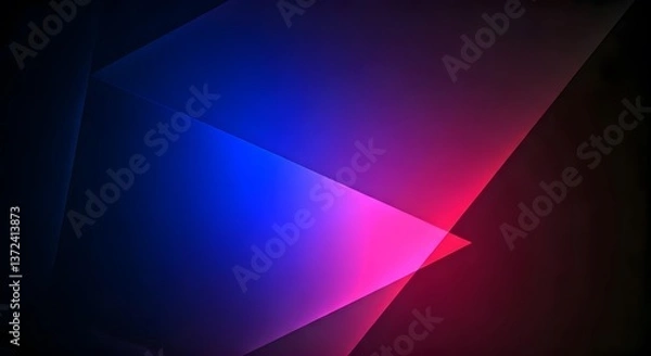 Fototapeta Abstract background with layered triangles in vivid neon hues, AI Generated