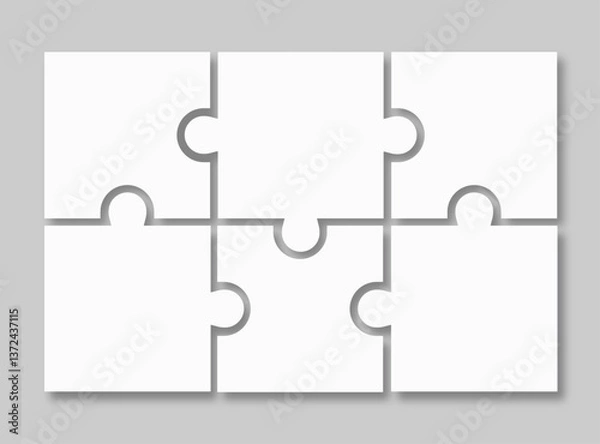 Obraz Puzzle pieces vector set.