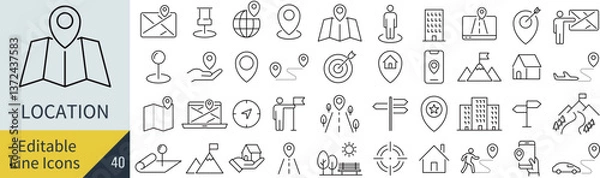 Obraz 線の編集ができる位置に関するアイコンセット（アウトライン化していない）
