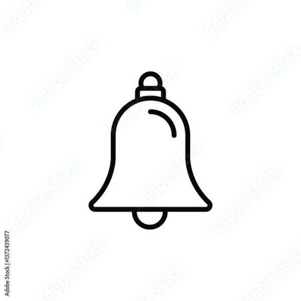 Obraz Minimalist Hand-drawn Bell Icon for Notifications and Alerts in Modern Design